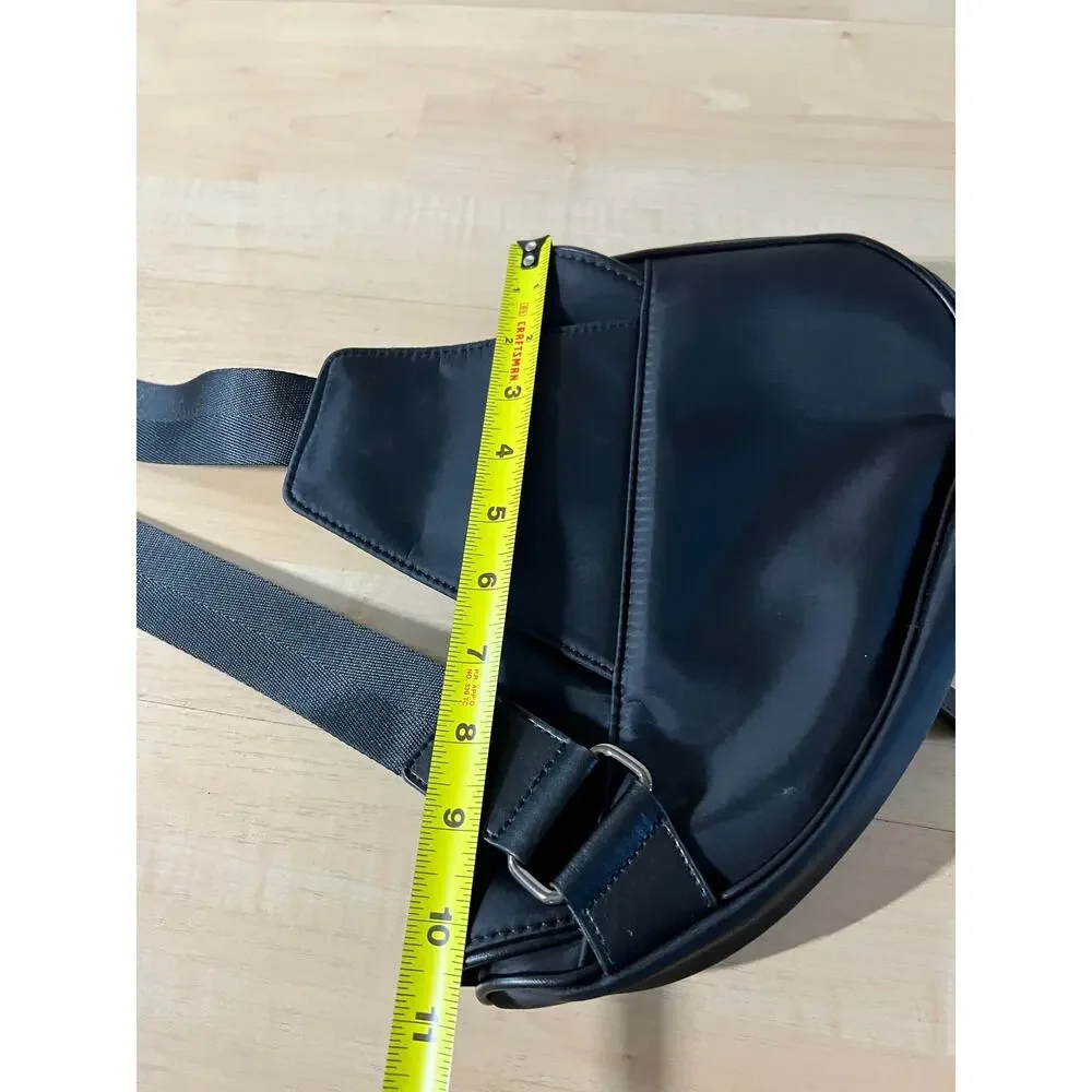 Unbranded Black Nylon Saddle Bag Crossbody Purse Y2K Streetwear Utility Unisex